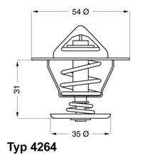 4264.84D WAHLER Thermostat, coolant for BARKAS,SEAT,VW,WARTBURG