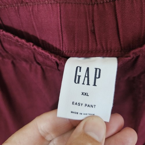 Gap Wmns Sz XXL Nwt Maroon Easy Pant Elastic Waist Drawstring Cotton Blend - Picture 9 of 19