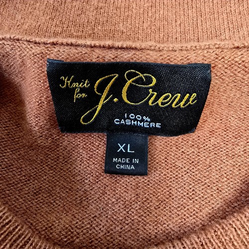 J. Crew Crewneck Sweater XL Mens 100% Cashmere Classic Brown Long Sleeve - Picture 7 of 9