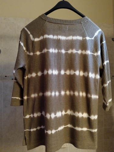 Sonoma Hemd Damen braun weiß Knöpfe 3/4 Ärmel Batik Landhaus BoHo Large - Bild 7 von 7