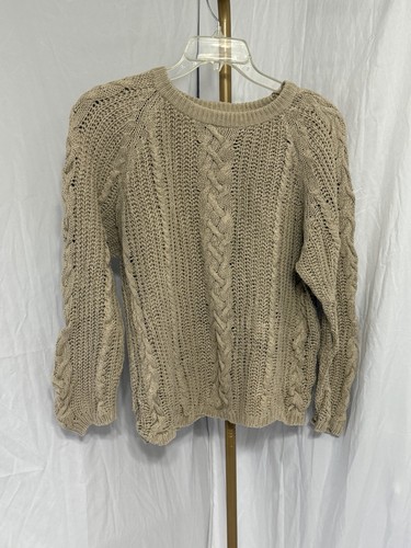 Vintage Hunters Run Ramie Pullover Strick Beige Small Langarm Rundhals - Bild 2 von 15