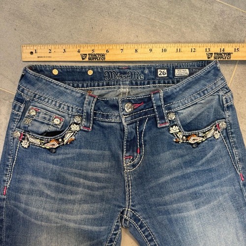 Pantalones de mezclilla capri de tiro medio Miss Me - para mujer talla 26 - estilo MP8190P2 - EN MUY BUEN ESTADO - Imagen 6 de 13