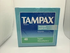 Vintage 1990 Tampax Flushable Applicator 40 Tampons Prop Movie Super Absorbency