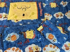 Vintage Nickelodeon Sponge Bob Square Pants comforter, four piece bed set Y2K 04
