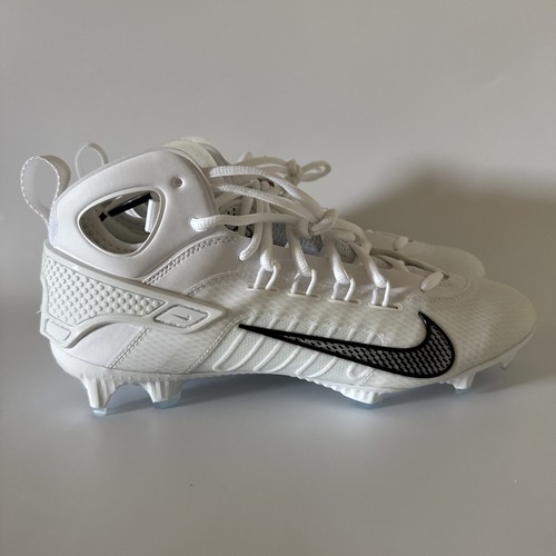 Nike Herren 10,5 Huarache 9 Elite Mid LAX Lacrosse Stollen weiß/schwarz FD0088-101