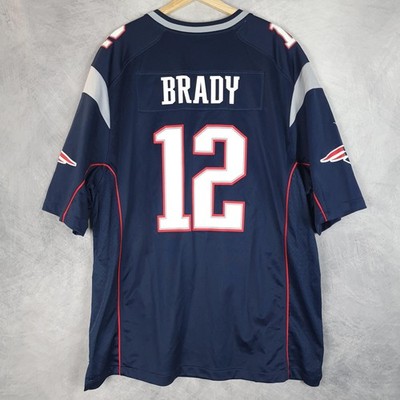 New England Patriots Jersey Mens 2XL Blue NFL Football Nike Tom