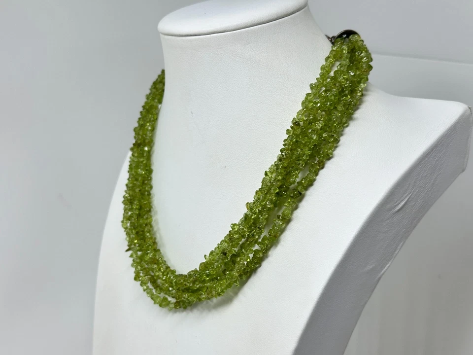 Collar SILPADA 925 Plata de Ley Peridoto Verde Chip 6 Hilos 18-20" N1402 Foto 2 de 4