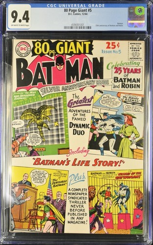 80 Page Giant #5 CGC 9.4 1964 25° Anniversario di Batman e Robin
