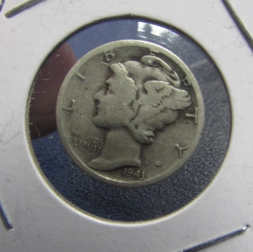 1943-S MERCURY DIME - VERY GOOD - 90% SILVER