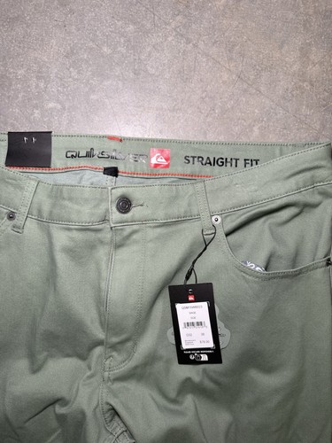 NWT Quicksilver Duncan Stretch Woven Men's Pants Sage Size 38W x 32L Free Ship! - Picture 2 of 7