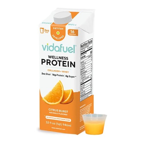 Vidafuel Wellness Protein Drink 2oz Shot 32oz Carton Citrus Burst 1 Pack - Picture 5 of 6