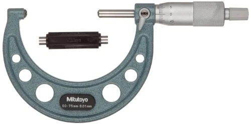 Mitutoyo 115-217 Spherical Face Micrometer  Ratchet Stop  50-75mm Range  0.01mm