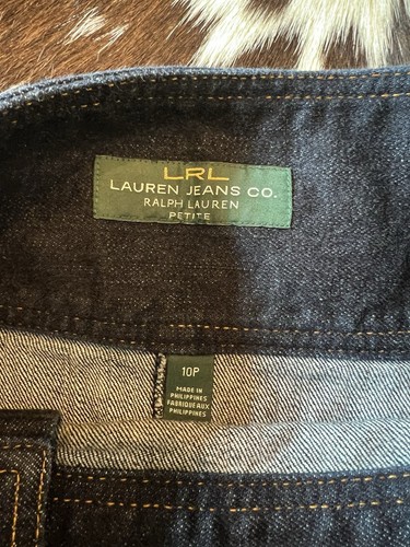 Gonna denim Lauren Ralph Lauren bottoni marinaio ginocchio dritto preppy chic 10P - Foto 5 di 5