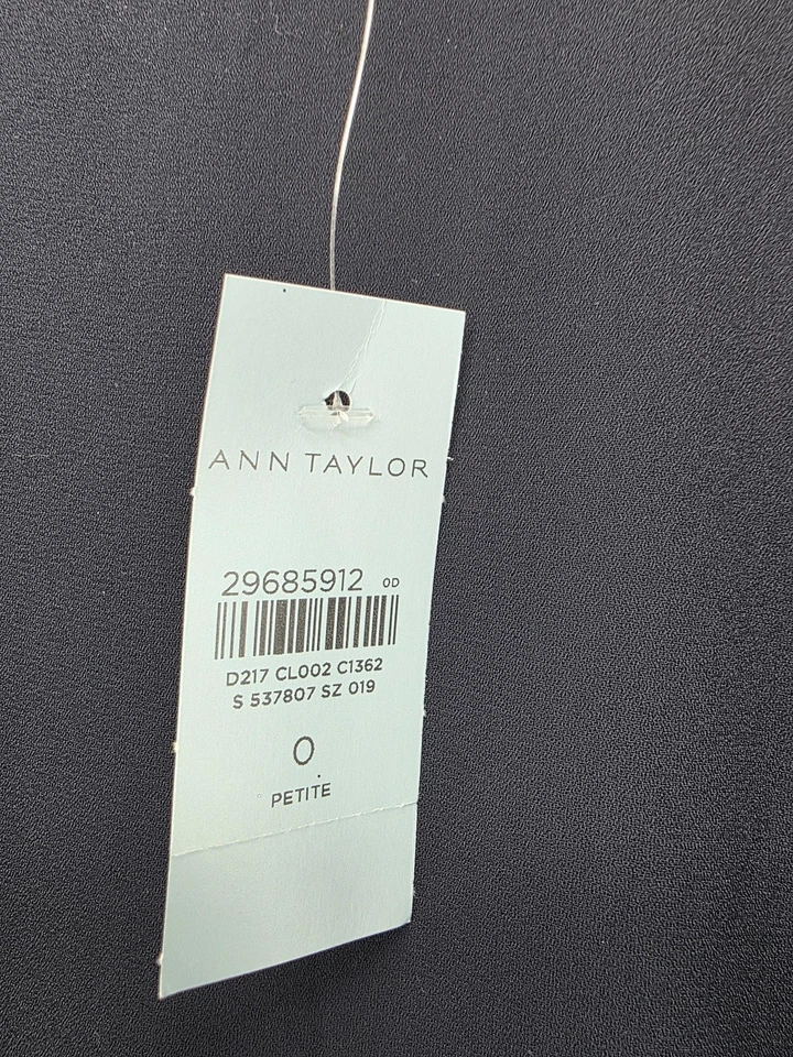 Mono Ann Taylor para mujer 0 Petite azul marino plisado pierna ancha sin mangas elegante Foto 2 de 4