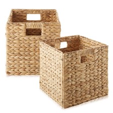 Set of 2 Hyacinth Storage Cubes, 10.5 Wicker ...