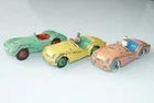 Vintage Dinky Toys - Triumph TR2, #110, Aston Martin #111, Triumph TR2, Yellow