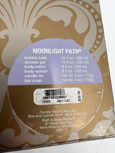Set regalo vintage Bath & Body Works Pleasures originale Moonlight Path 6 pezzi NUOVO - Foto 9 di 18