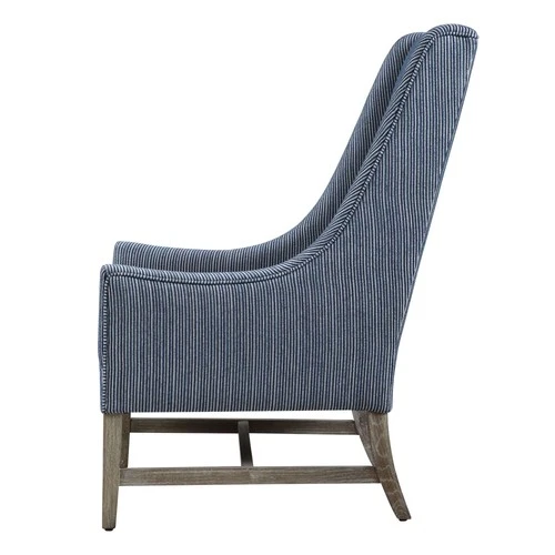Uttermost 23562 Galiot 27"W Coastal Feel Wingback Arm Chair - Blue - Picture 5 of 7