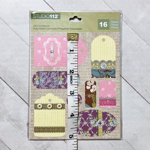 Etiquetas adhesivas planas Studio 112 estampadas adornos para tarjetas de álbum de recortes - Imagen 9 de 9
