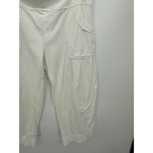 Pantalones cortos de neón Buda de pierna ancha para mujer grandes blancos Boho Lagenlook bolsillos algodón - Imagen 3 de 7