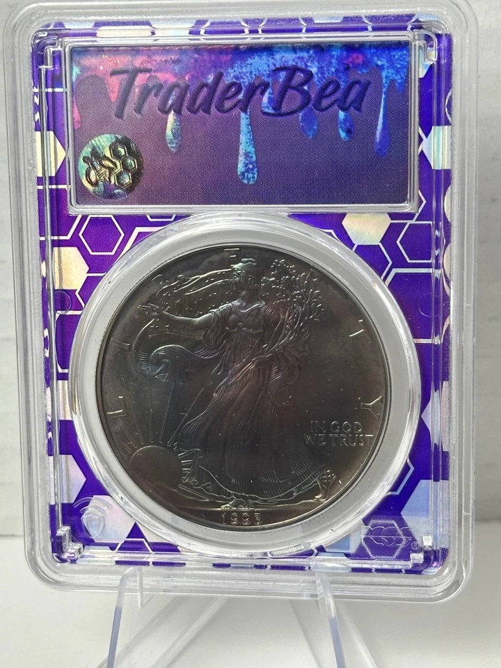 1993 PCGS MS67 - 1 oz Silver American Eagle SAE US $1 Coin  INCREDIBLE TONE - Image 4 of 4