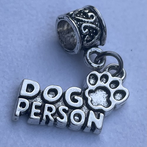 Silber "HUND MENSCH" Europäisches Armband Charm Welpe Liebe Herz Pfotenabdruck Anhänger - Bild 7 von 8