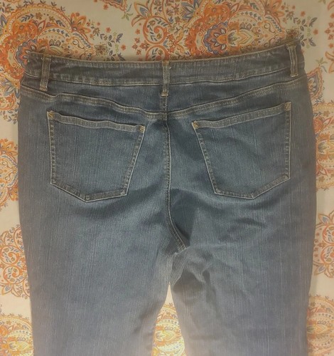 Talbots Women's Jeans Stretch Flared Bootcut Size 14 Spandex Blue High Rise - Picture 7 of 11