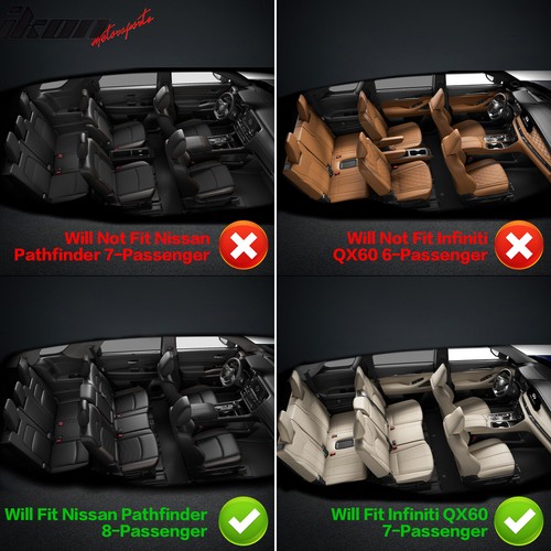 Fits 22-25 Infiniti QX60 7 Passenger/Nissan Pathfinder 8 Passenger 3D Floor Mats - Picture 6 of 7