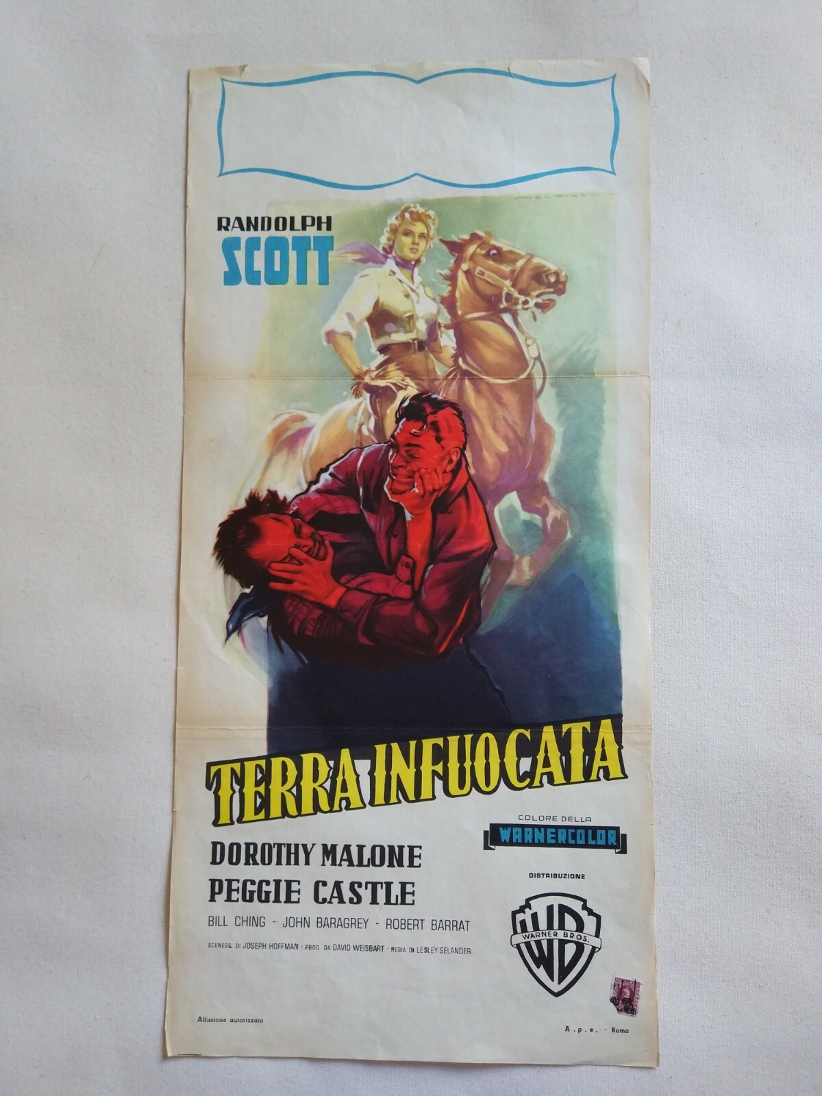 Locandina originale film Terra infuocata (1955) - Regia di Lesley Selander