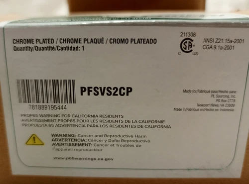 ProFlo 2 Pack PFSVS2CP Straight Log Lighter Valve Kit - Picture 2 of 3