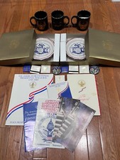 1989 George Bush inauguration Lot;2 plates,  Cups,Program,5 matchbooks, 4 pins++