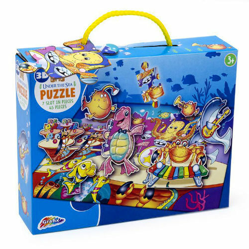 Kids Sea Puzzle - 45 Piece 3D Under The Sea Floor Jigsaw Kids Fun Activity 3+ - Picture 1 of 2