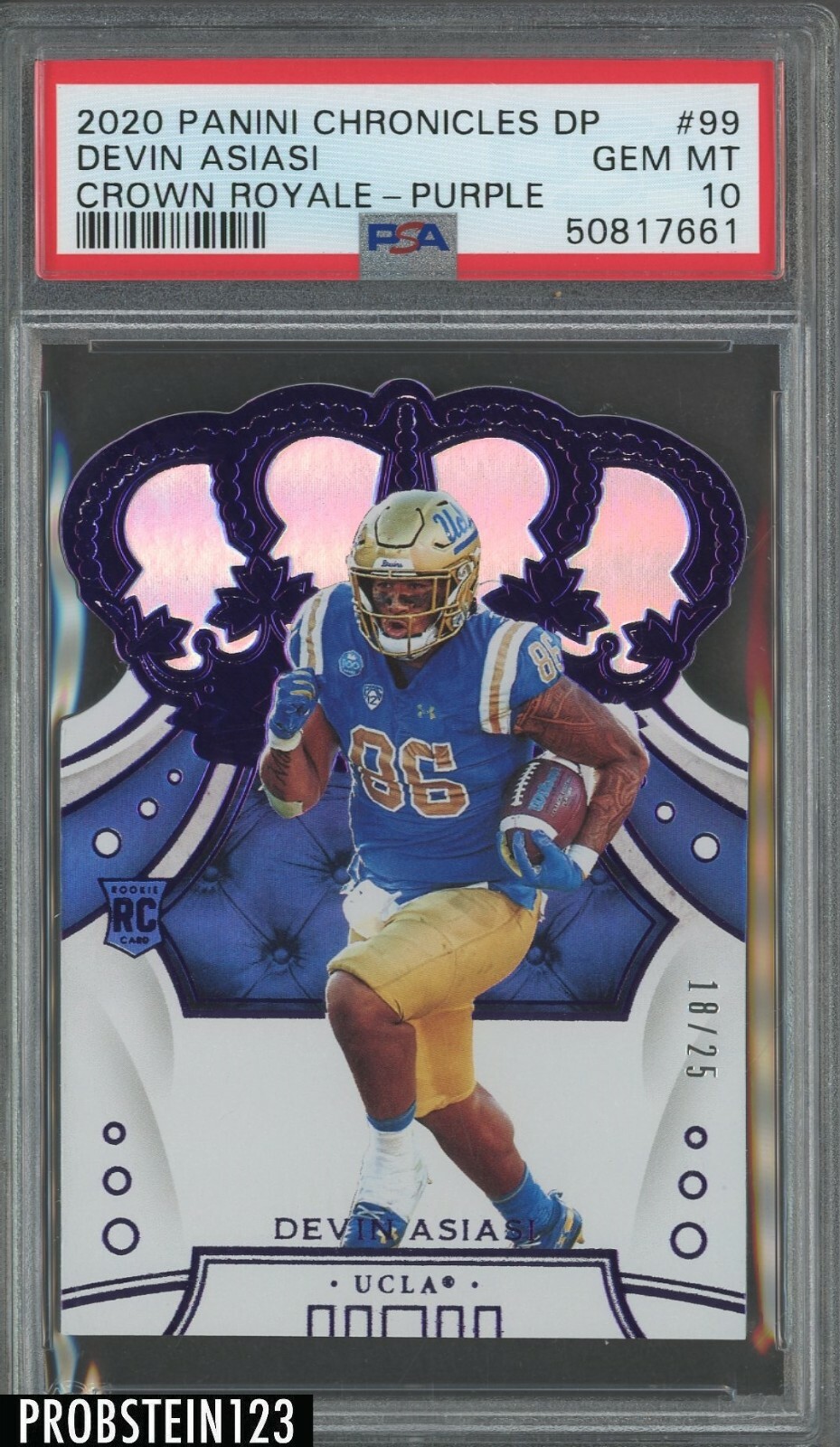 Devin Asiasi Panini Chronicles Draft Picks Crown Royale #99 Purple