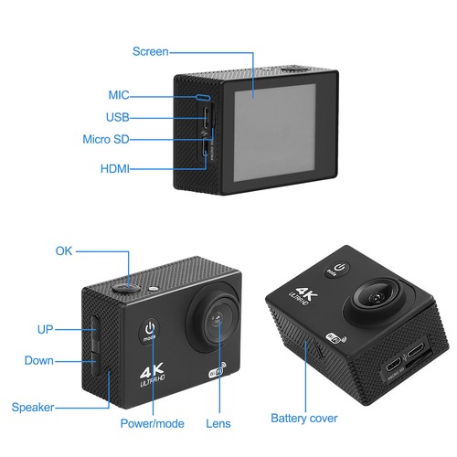 HD Action Sport Waterproof Camera 20 MP Recorder HD 1080P Camcorder Video 170° - Picture 16 of 25