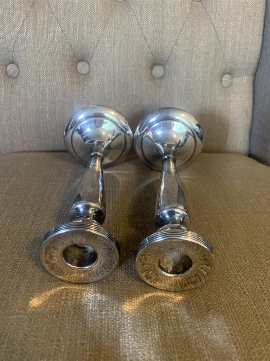 VTG Weidlich Brothers SilverPlated Candlestick Holders Pair VTG Weidlich Brothers SilverPlated Candlestick Holders Pair