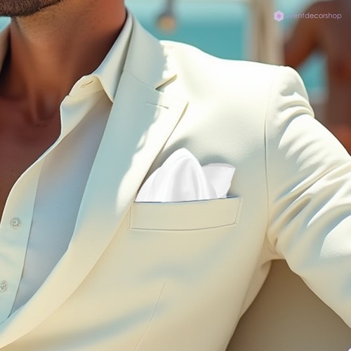 Men's Solid Plain Satin Wedding Suit Pocket Square Handkerchief - Multicolour - Picture 209 of 324