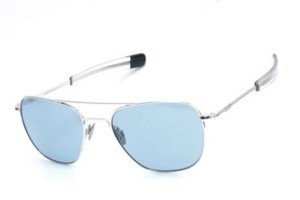Randolph Engineering Aviator AF233 55mm Occhiali da Sole con Montatura in 23K Oro Bianco e Lenti in Blue Hydro Non Polarizzate