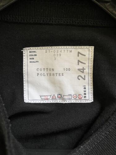 sacai×PENDLETON Long T-shirt cotton Black size L used From JP 2503SM - Picture 3 of 5