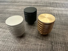 Knurled Cabinet Knob Small Round Solid Brass