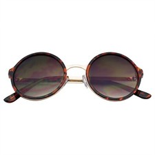 Sunglasses Round Sunglasses Retro Round Circle Lens Sunglasses Metal Trim