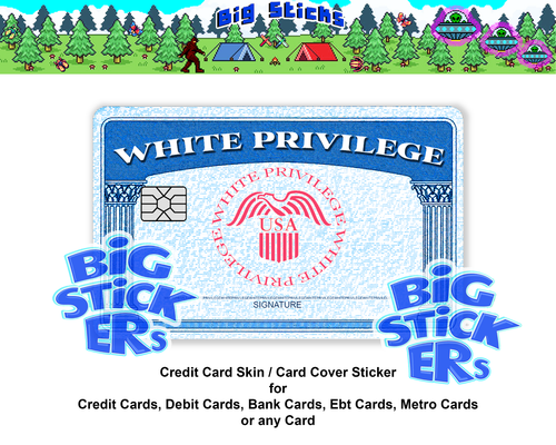 Official White Privileged Credit Card Skin Wrap, Card Sticker Decal Cover