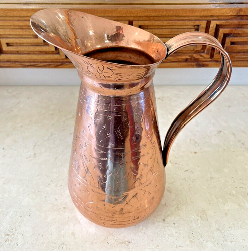 Beautiful Copper Jug and Platter. 28.5 cm Tall Jug/ 30cm Wide Plate - Picture 3 of 9