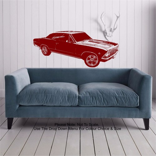 1966 chevelle SS Hardtop - WALL ART STICKER DECAL - Picture 1 of 3