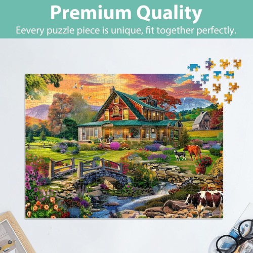 Jigsaw Puzzle for Adults 500 Pieces Country Life Puzzle Interlock Perfectly - Picture 5 of 11
