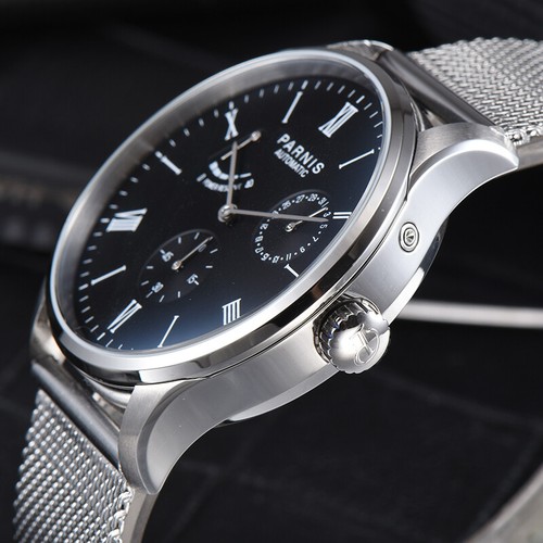 Reloj Parnis Power Reverse movimiento automático para hombre niños fecha pequeño segundo regalo - Imagen 10 de 24