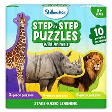 Skillmatics Step by Step Puzzle - 40 Piece Wild Animal Jigsaw Puzzle,