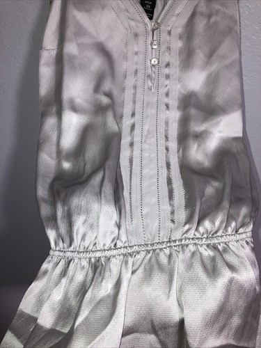 White House Black Market 100 % Seide silber Tank Camisole ärmellose Bluse Gr. XS - Bild 3 von 6