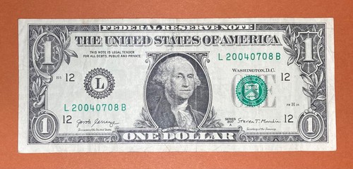 2004 July 8 (L 20040708 B) Birthday Note $1 One Dollar Bill - Picture 2 of 3