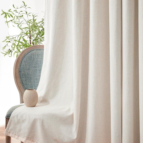 Stylish 50x108 Blackout Curtains - Room Darkening Linen Panels with Grommets - Picture 10 of 11
