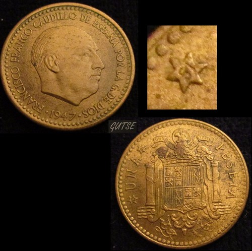 *GUTSE* FRANCO-1086, 1 PESETA 1947*19-51, EBC+ - 第 1/1 張圖片